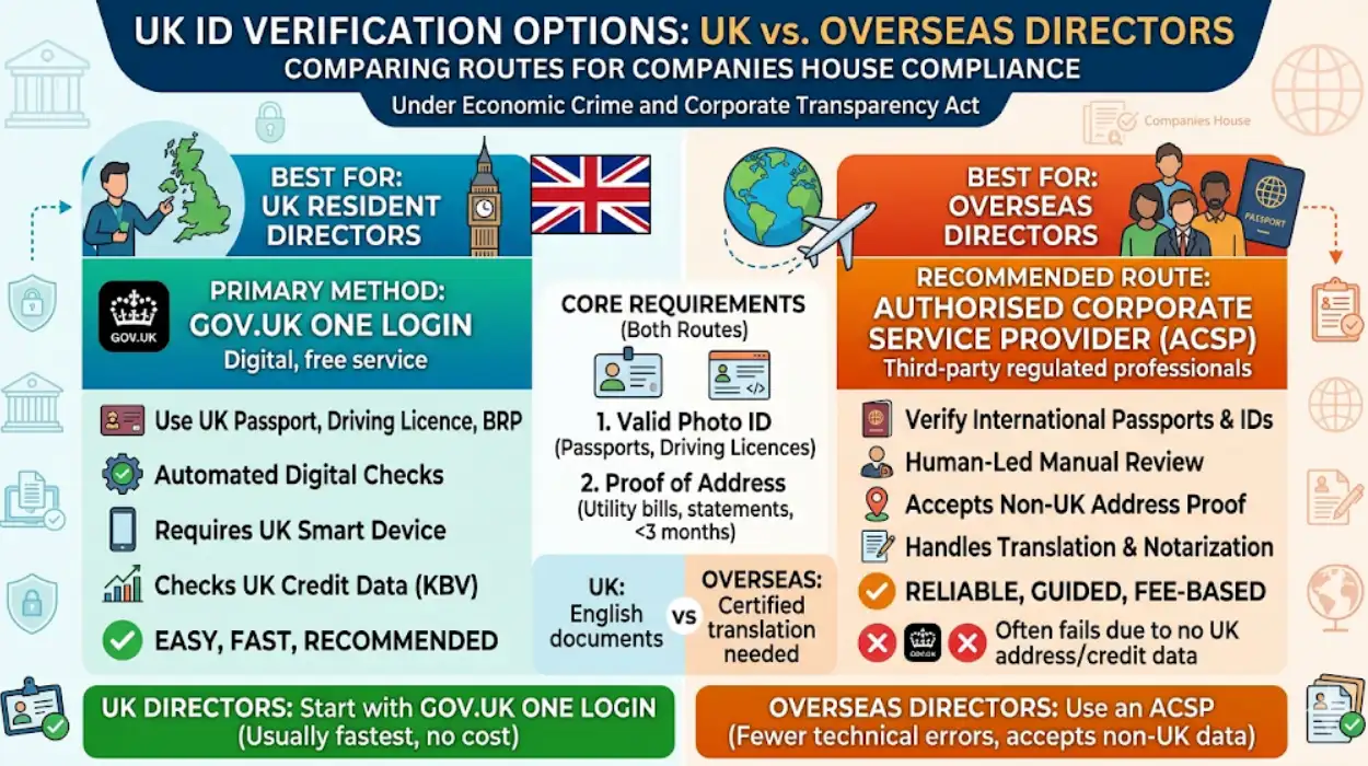 Comparing ID Verification Options for UK and Overseas Directors