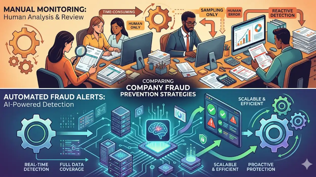 Comparing Manual Monitoring vs. Automated Company Fraud Alerts