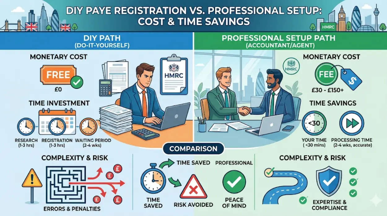 DIY PAYE Registration vs. Professional Setup Cost & Time Savings