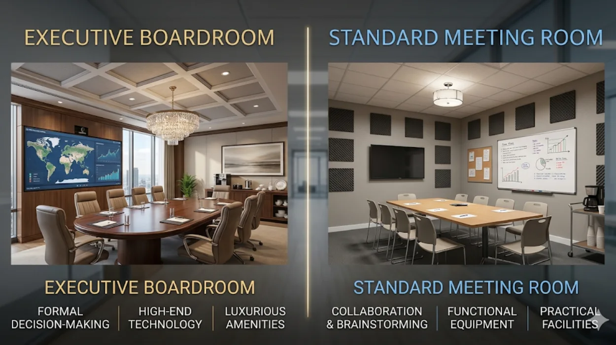 Executive Boardroom vs. Standard Meeting Room: Key Differences?