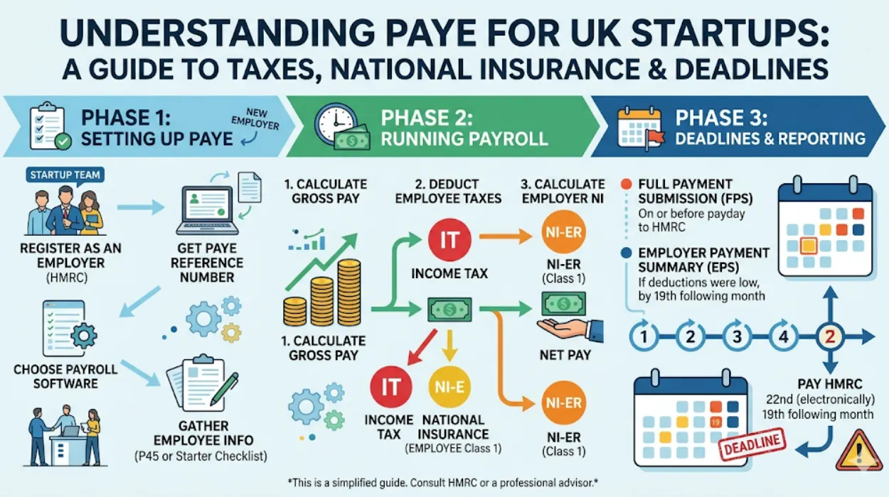 How Does PAYE Work for UK Startups Taxes, NI, and Deadlines
