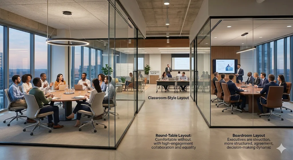 How Room Layout Shapes Group Dynamics