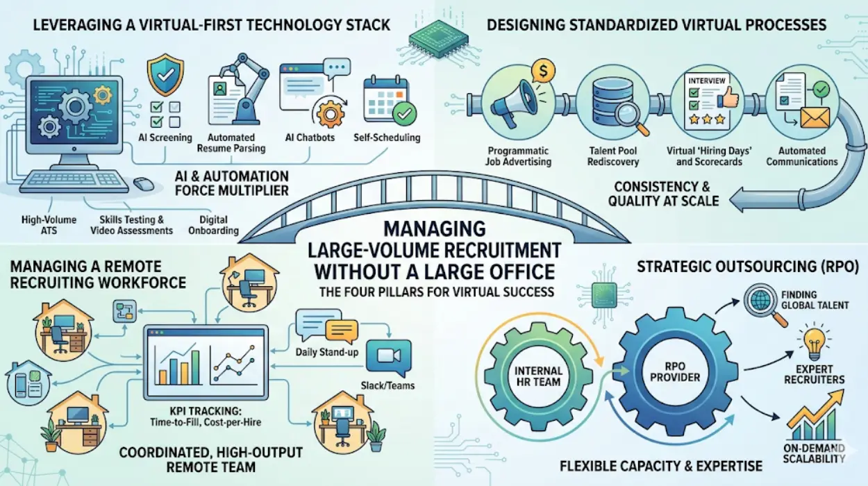 Managing Large Volume Recruitment Without Owning a Large Office