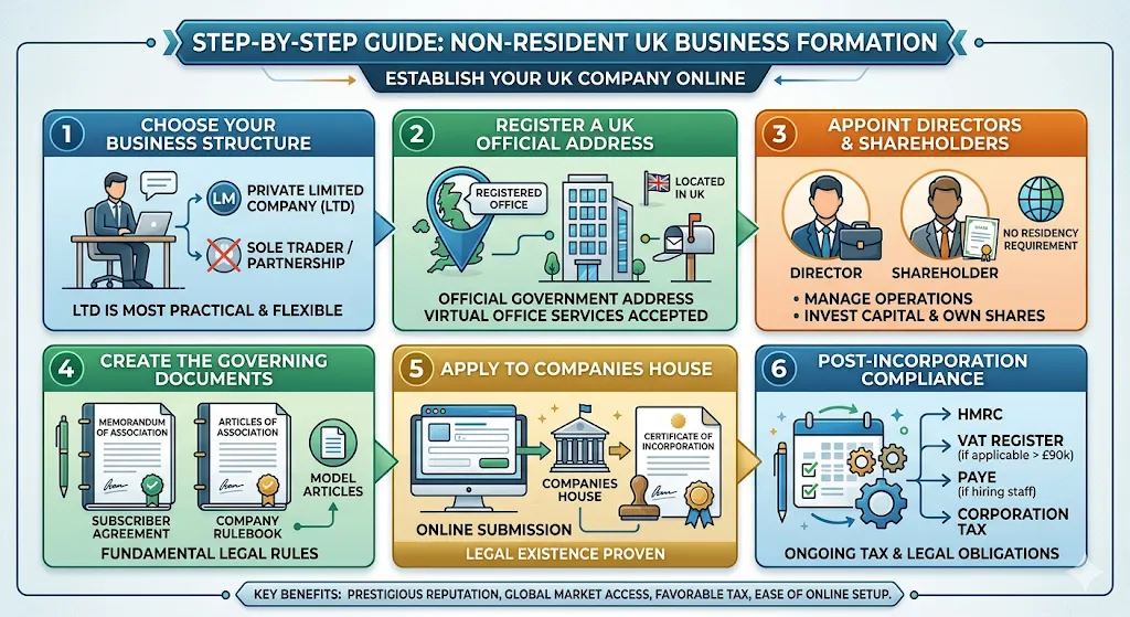 Step-by-Step Guide to Non-Resident UK Business Formation