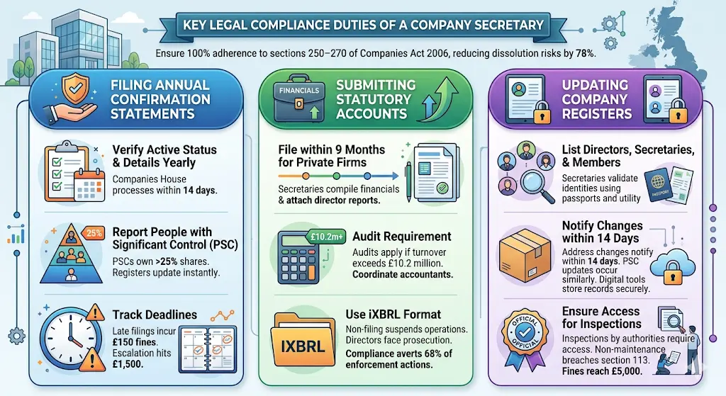 What Are the Key Legal Compliance Duties of a Company Secretary