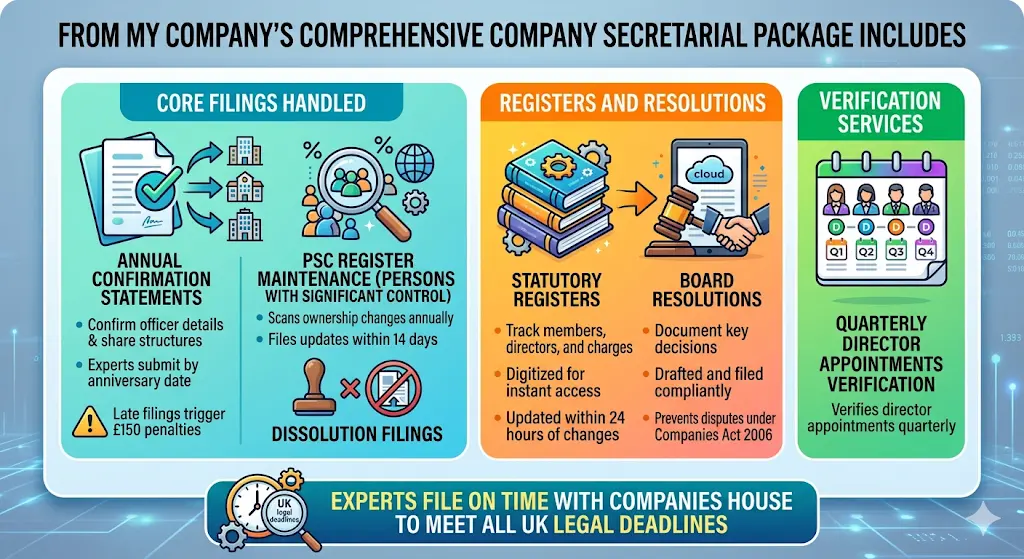 What Does From My Company's Comprehensive Company Secretarial Package Include