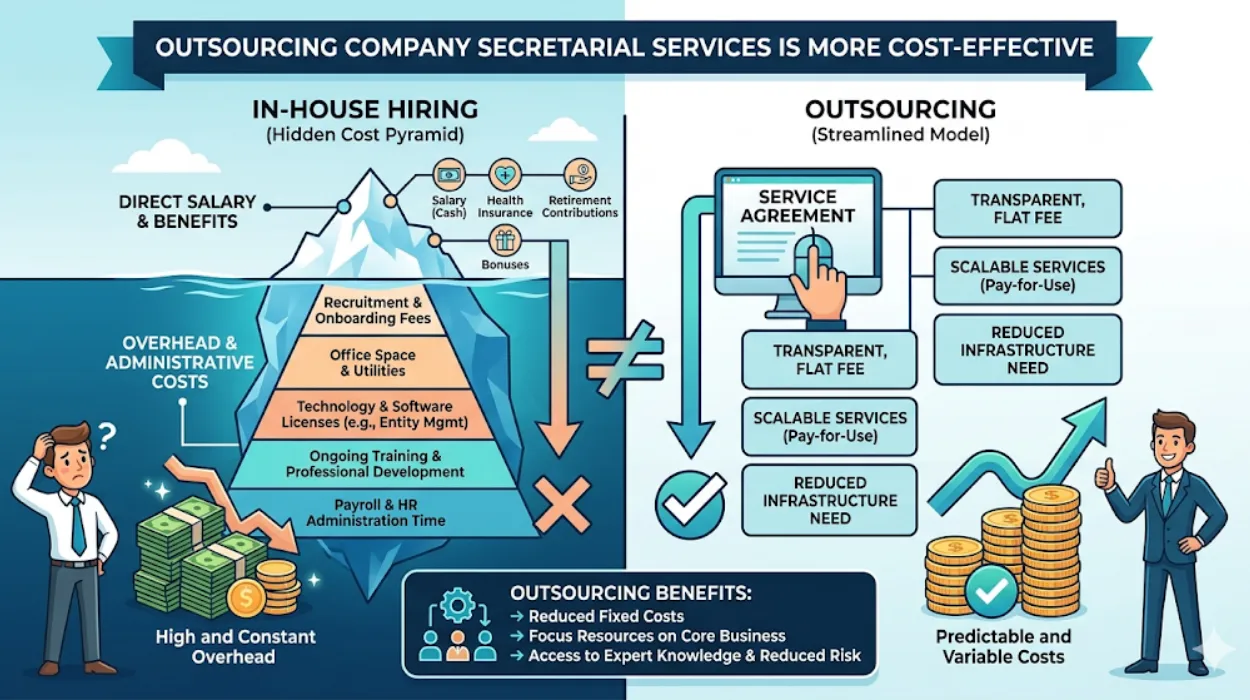 Why Is Outsourcing Company Secretarial Services More Cost-Effective Than In-House Hiring