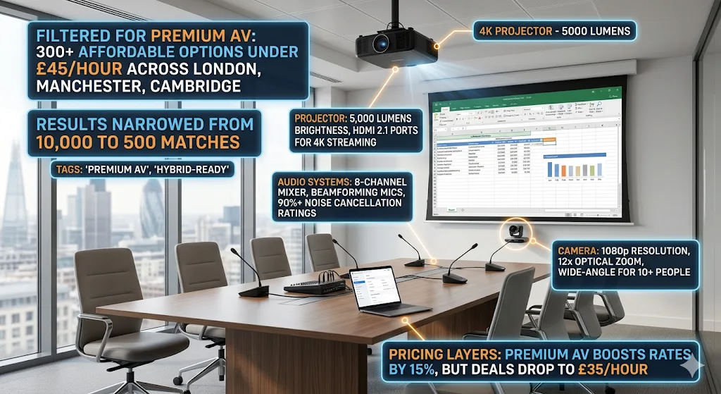How Do You Filter for Premium Audio Visual Facilities in Meeting Room Searches