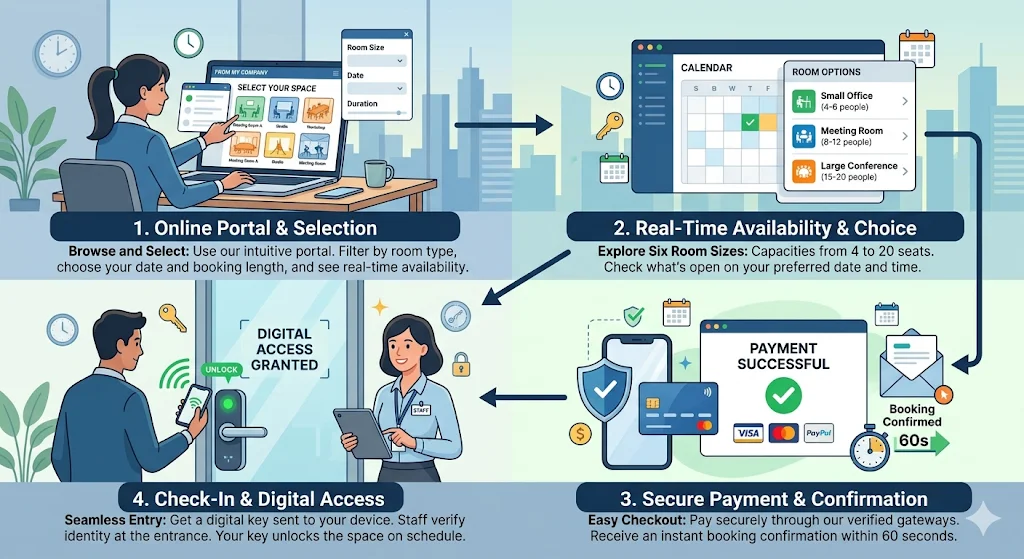 How Does the Booking Process Work for These Spaces