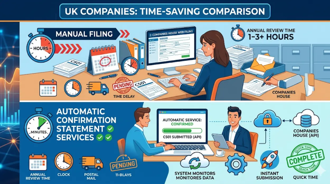 Manual Filing vs. Automatic Confirmation Statement Services Which Saves UK Companies More Time