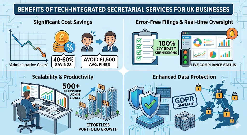 What Benefits Do UK Businesses Gain from Tech-Integrated Secretarial Services
