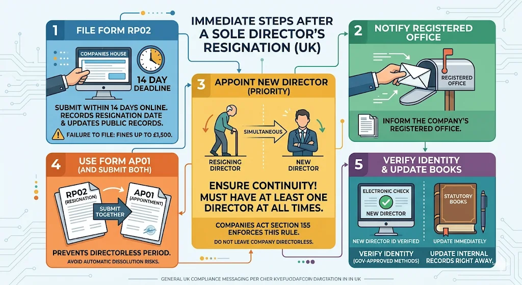 What Immediate Steps Follow a Sole Director's Resignation
