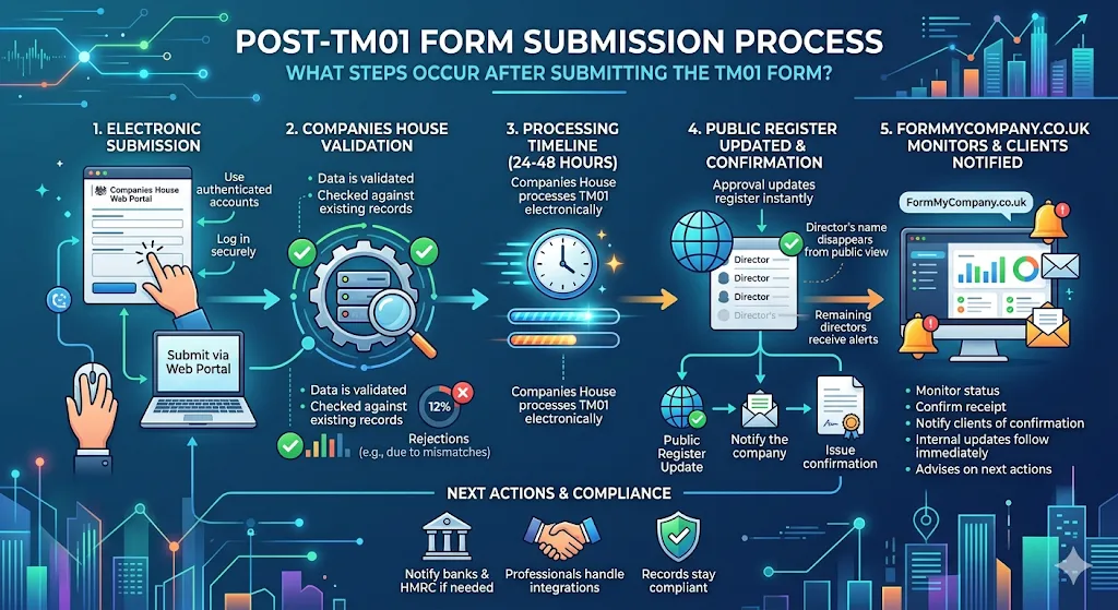 What Steps Occur After Submitting the TM01 Form