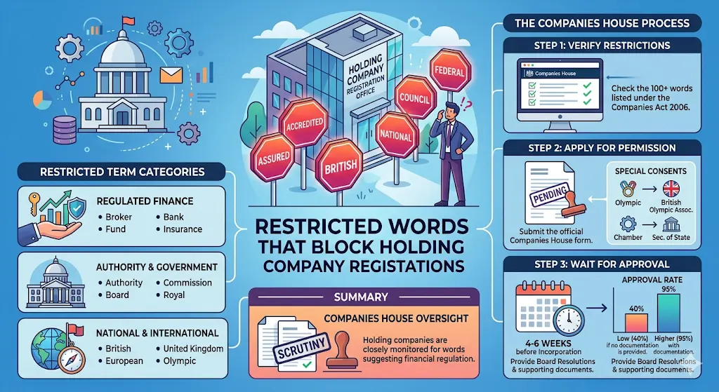 Which Restricted Words Block Holding Company Registrations
