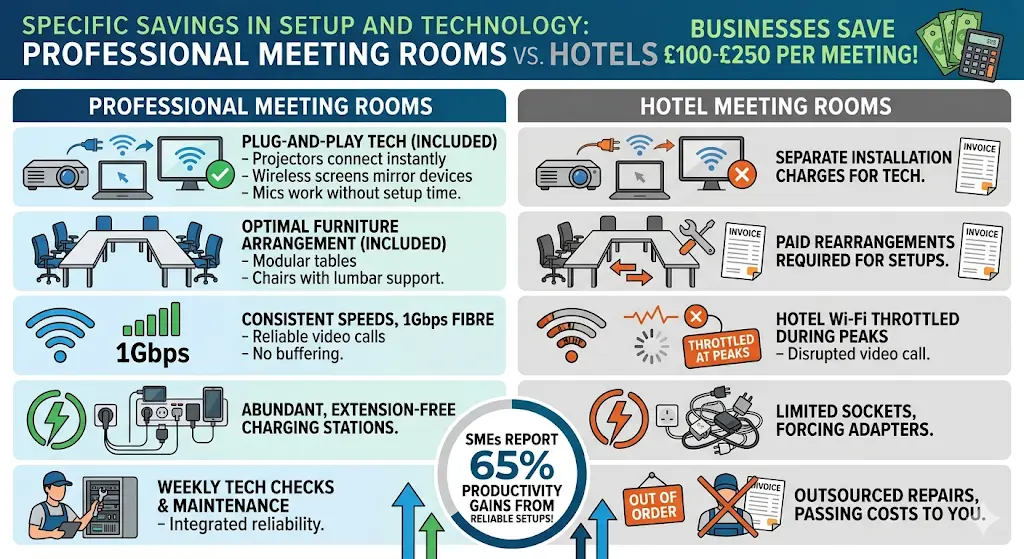 Which Specific Savings Occur in Setup and Technology