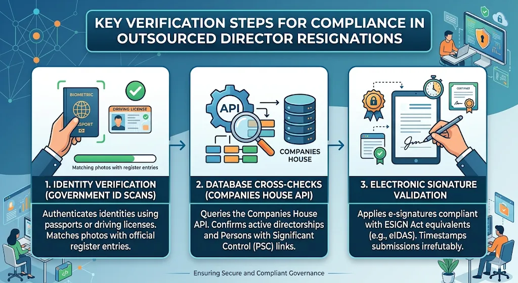 Which Verification Steps Ensure Compliance in Outsourced Director Resignations