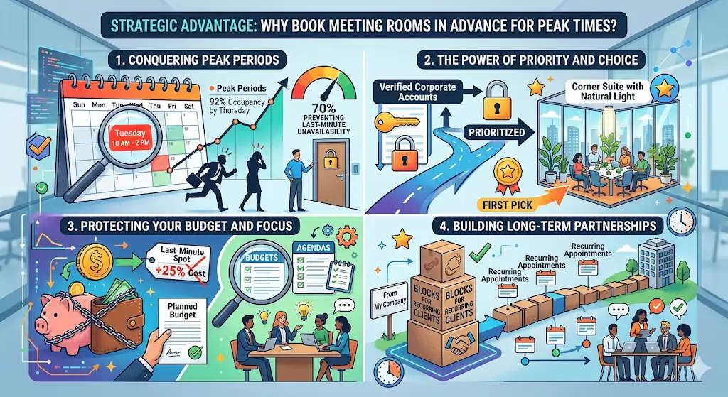 Why Book Meeting Rooms in Advance for Peak Times