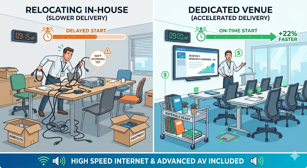 Why Do Dedicated Venues Speed Up Training Delivery