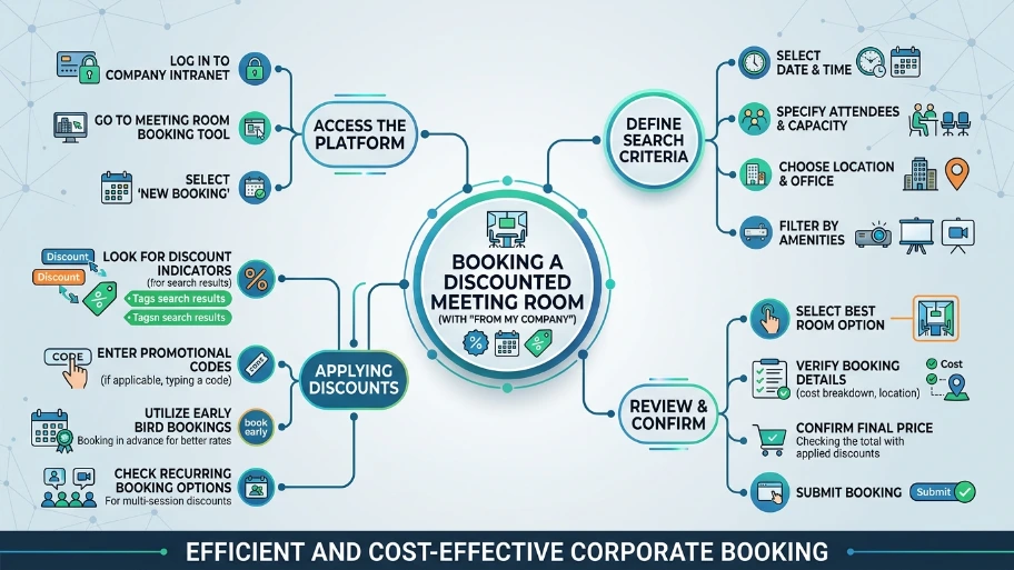 How do I book a discounted meeting room with From My Company