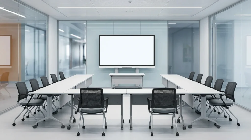 How do training rooms support structured and secure discussions