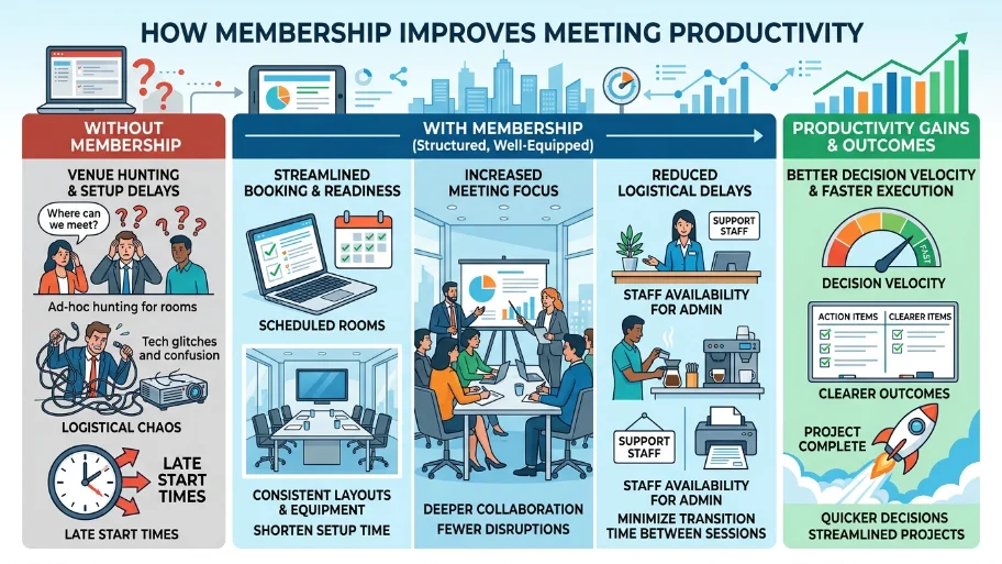 How does membership improve meeting productivity