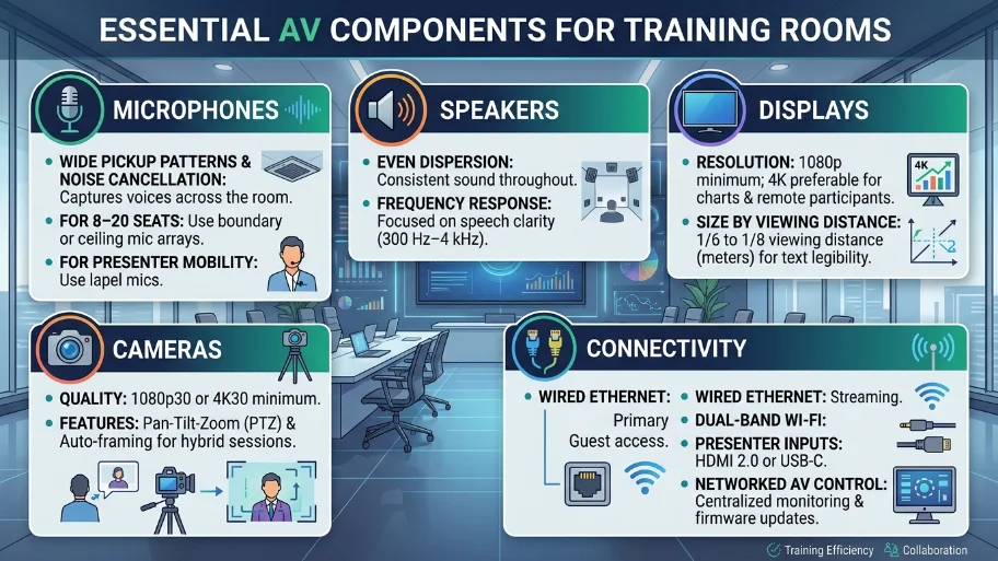 What AV components matter most for training rooms