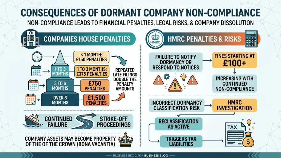 What happens if a dormant company fails to comply