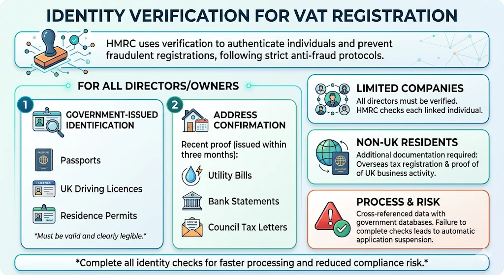 What identity verification documents are needed for VAT registration