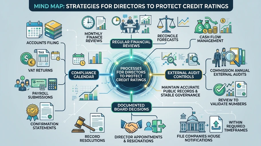 What processes must directors implement to protect credit ratings