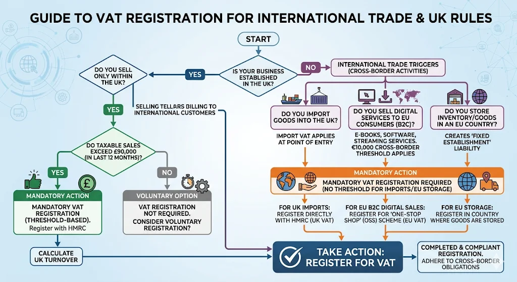 When is VAT registration required for international trade