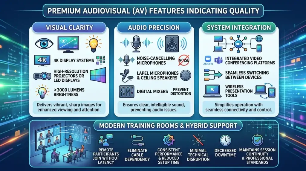 Which audiovisual features indicate premium quality