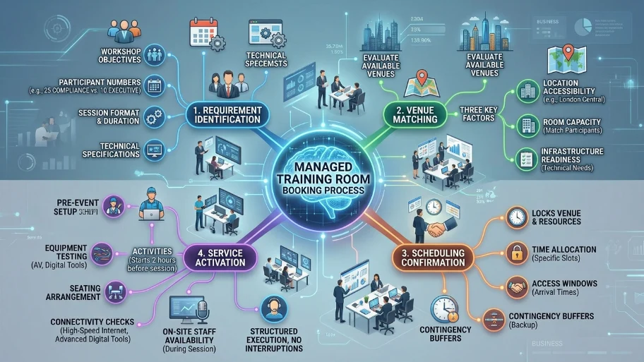 How Does a Managed Training Room Booking Process Work