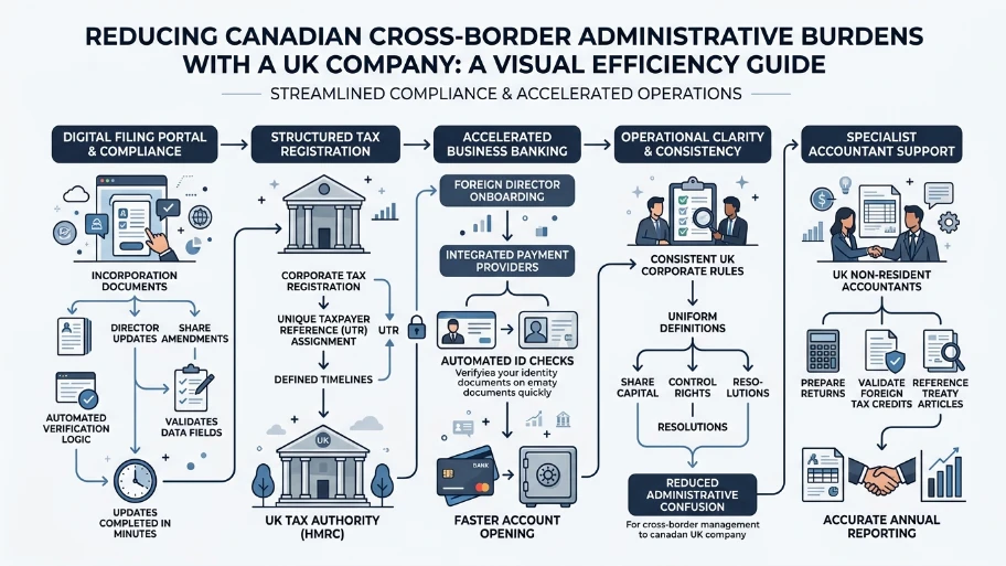 How can Canadians reduce cross‑border administrative burdens with a UK company