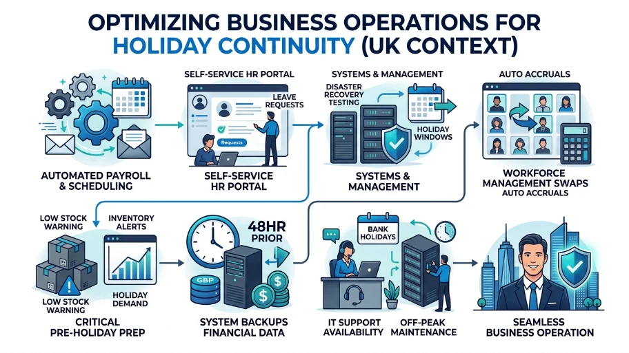 How can technology and operations be optimised for holiday continuity