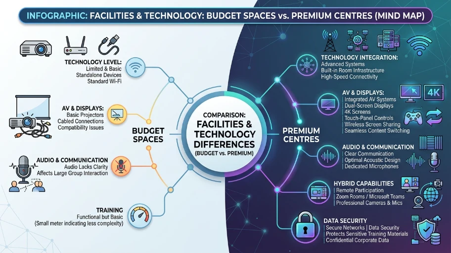 How do facilities and technology differ between the two