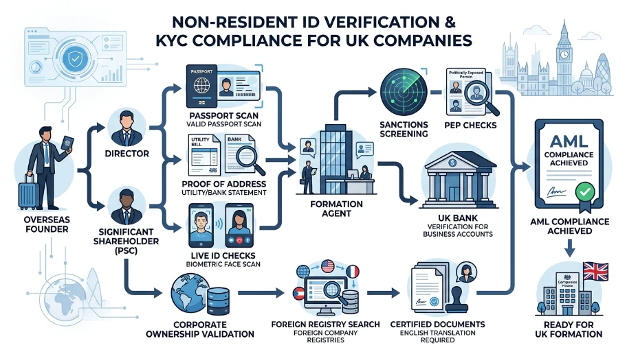 How do non-residents handle identity verification and KYC compliance