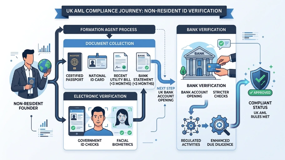 How does identity verification and AML compliance work for non-residents