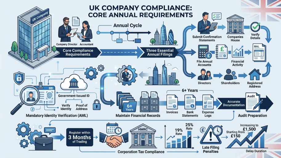 What are the core compliance requirements for UK companies
