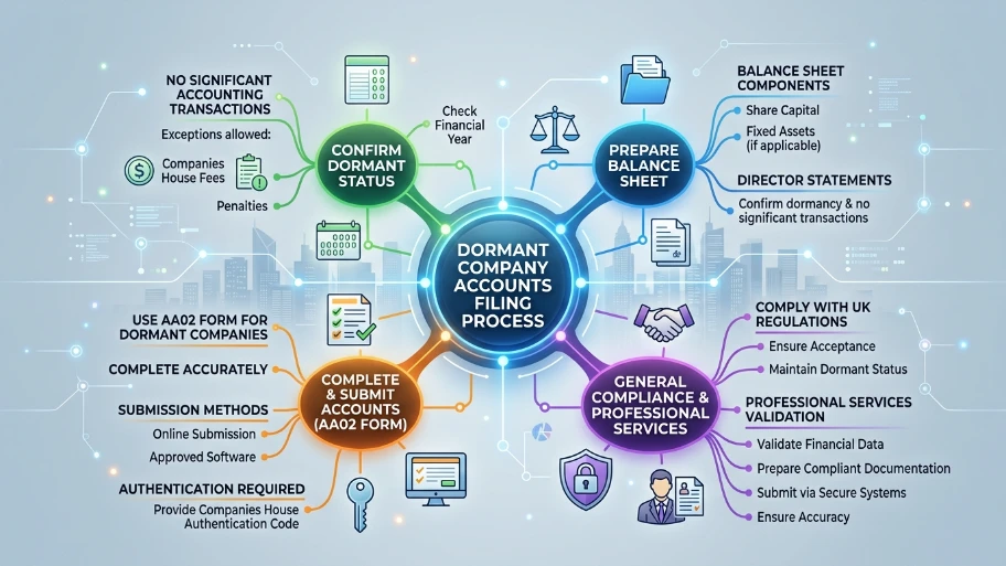 What does the dormant company accounts filing process involve