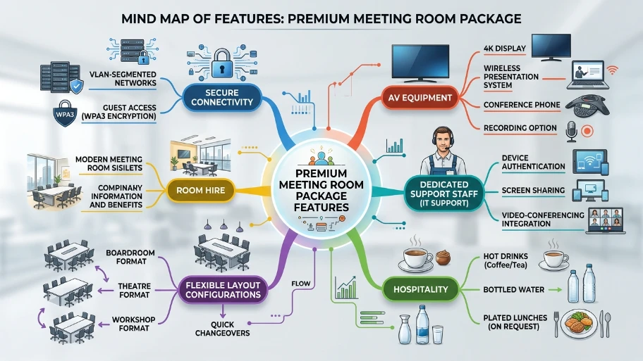 What features are included in the Premium Meeting Room Package