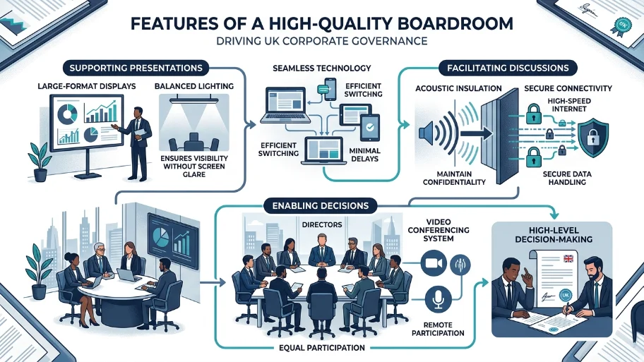 What features define a high-quality boardroom