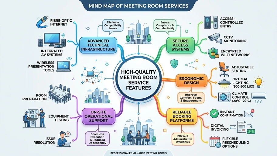 What features should you expect from a high-quality meeting room service
