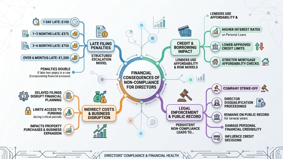 What financial consequences can directors face from non-compliance