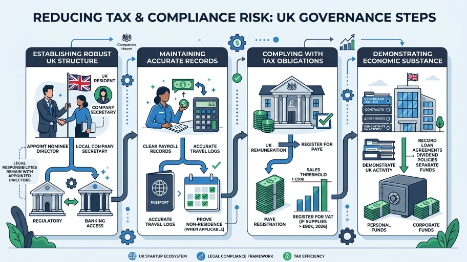 What governance steps reduce tax and compliance risk