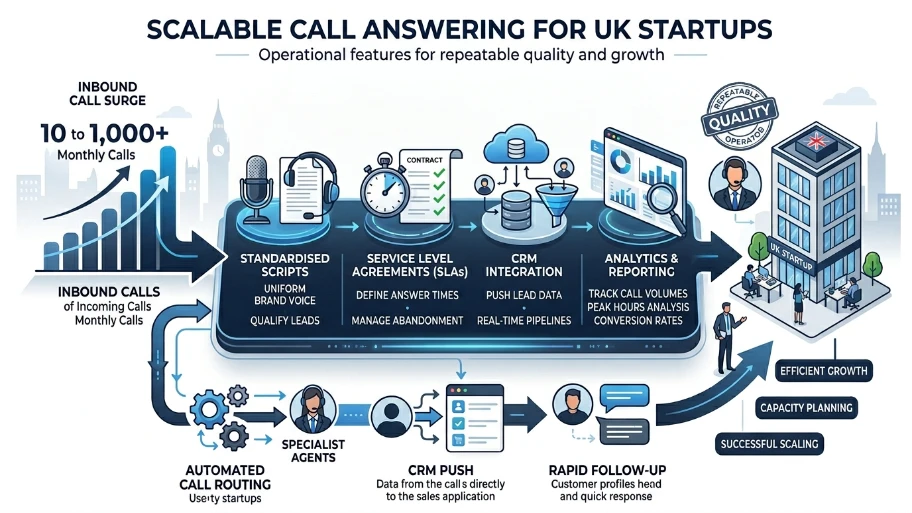 What operational features make call answering scalable