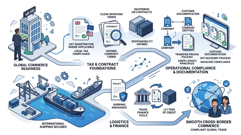 What operational steps ensure smooth cross border commerce 1