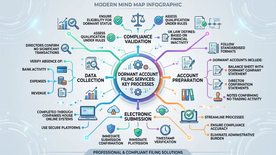 What processes do filing services follow for dormant accounts