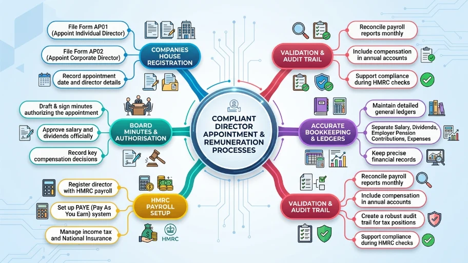 What processes ensure compliant director appointment and remuneration