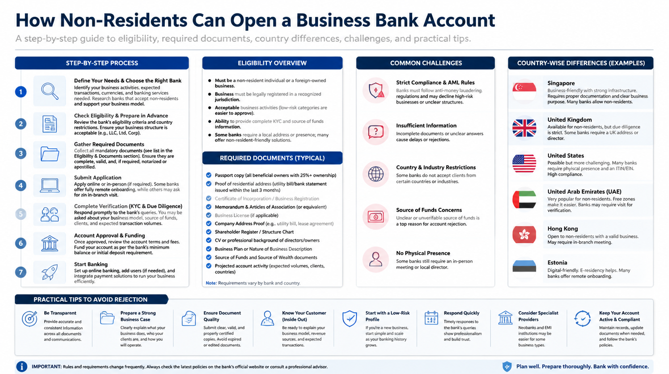 How to Open a Business Bank Account as a Non-Resident: A Practical Guide