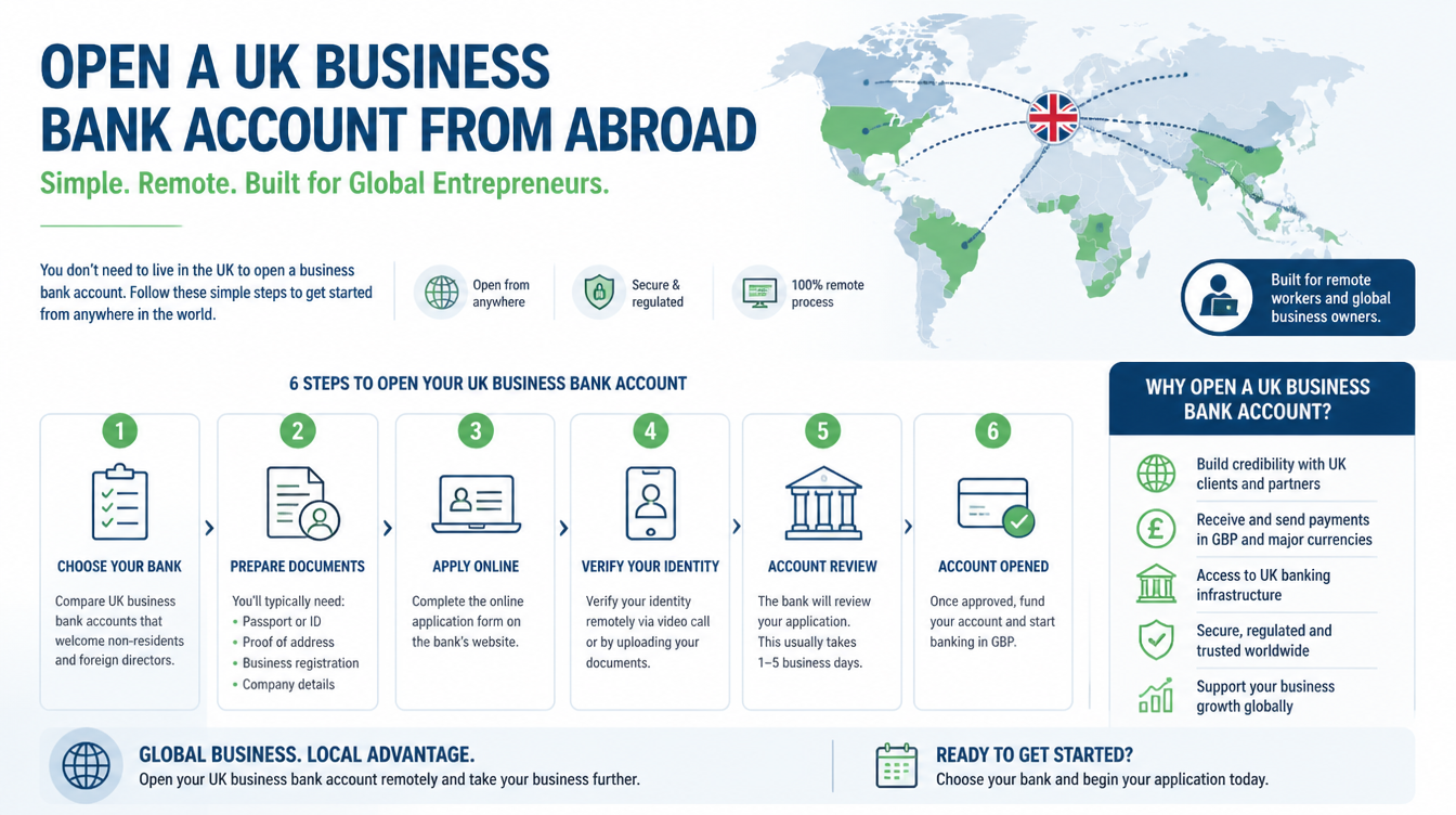 How to Open a UK Business Bank Account from Abroad: A Step-by-Step Guide